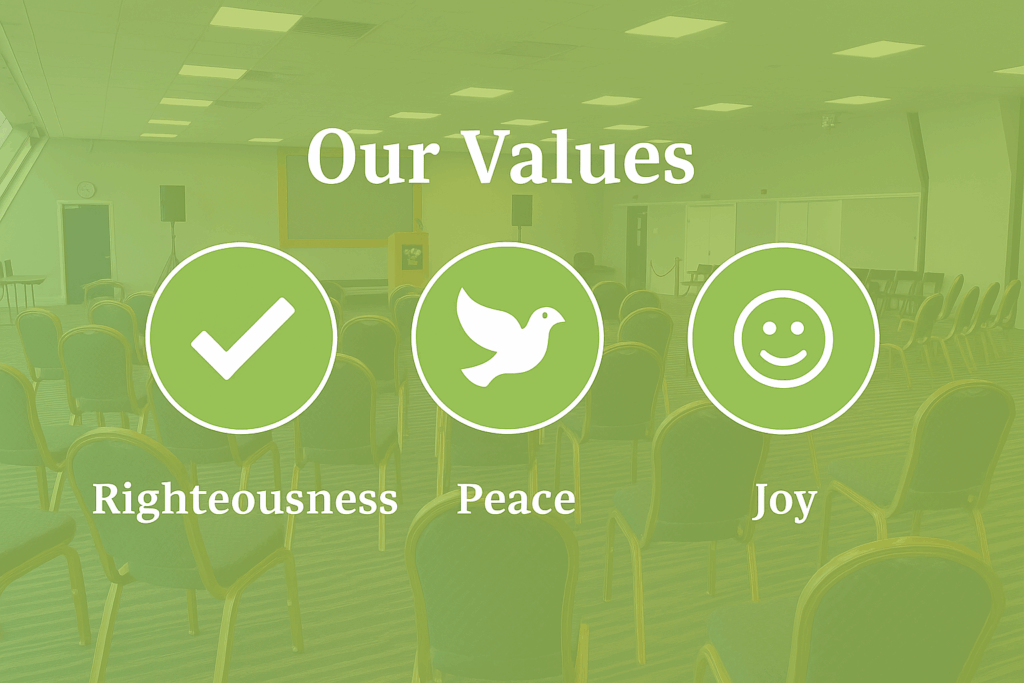 our values righteousness, peace, joy2